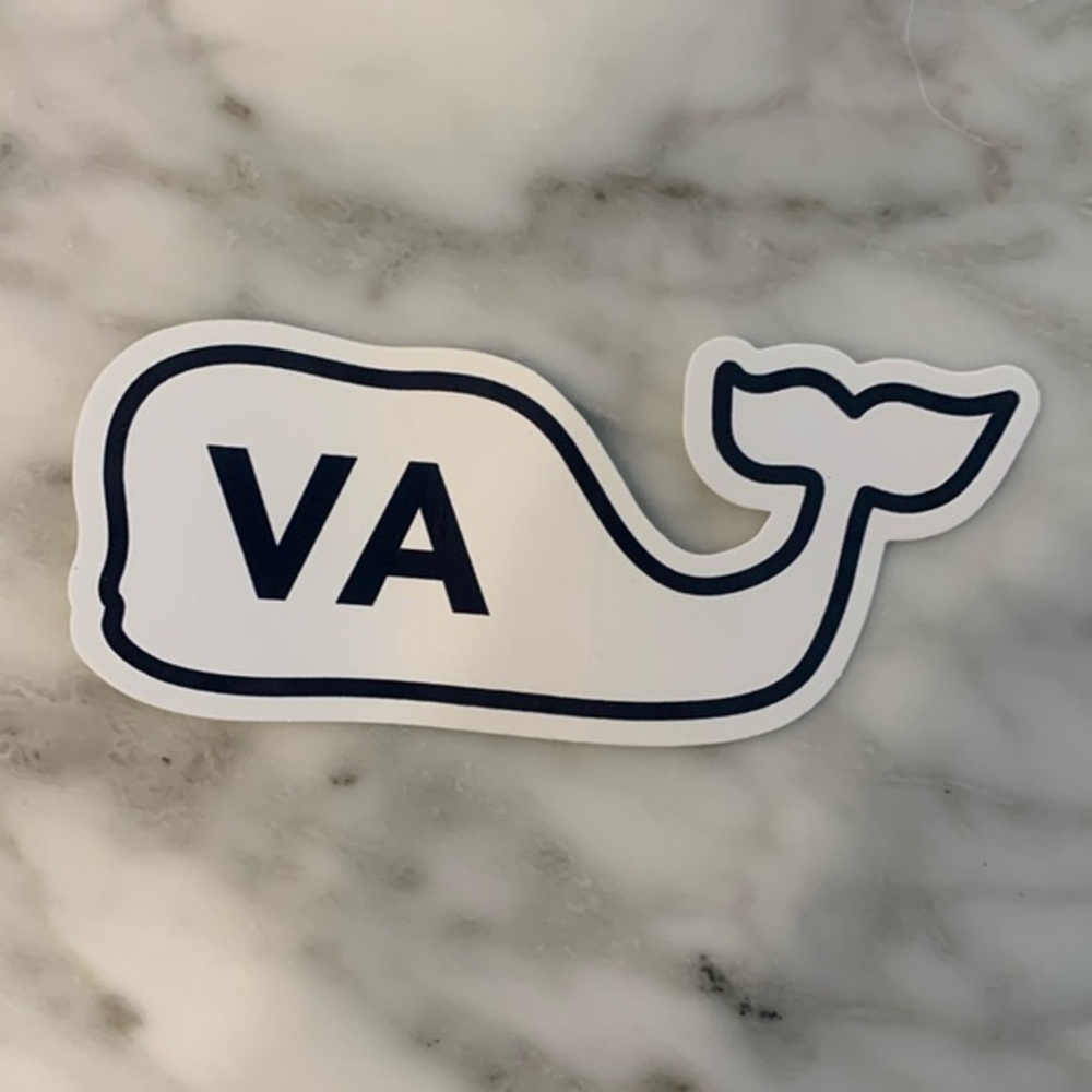 Vineyard Vines “VA” whale sticker